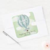 カスタムホットエアブルーバルーンサンキューステッカー スクエアシール (封筒)