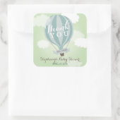 カスタムホットエアブルーバルーンサンキューステッカー スクエアシール (バッグ)