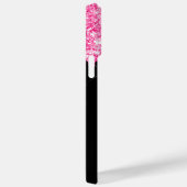 カスタムホットピンクグリッターブラックバジェットiPhoneケース Case-Mate iPhoneケース (裏面 / 右)