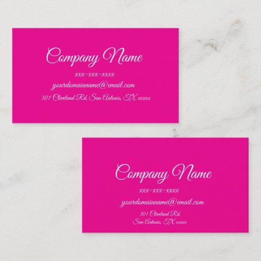 カスタムホットピンクシンプル 名刺 (正面/裏面)