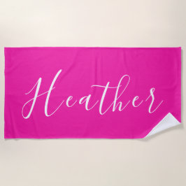カスタムホットピンクバチェロレッテ ビーチタオル