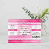 カスタムホットピンクバースデーパーティー入場料チケット 招待状 (スタンド正面)