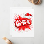 カスタムホホホホサンタハッおもしろいドレッドクリスマス ノートカード (正面/裏面インサイチュ)