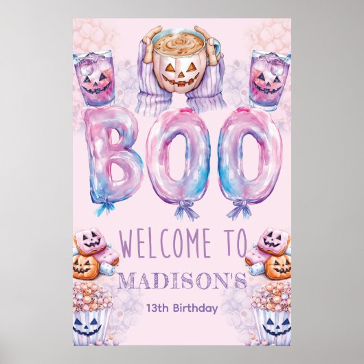 カスタムホラー映画誕生日眠気覚サイン ポスター (正面)