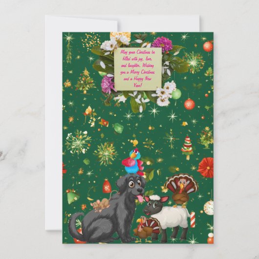 カスタムホリデーカードとユニークフェスティバルデザイン 招待状 (正面)