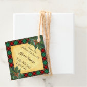 カスタムホリデーキッチンホリーレッドグリーンプレイド フェイバータグ (インサイチュ)