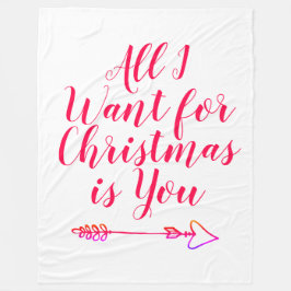 カスタムホリデーギフト All I want for Christmas is You フリースブランケット