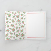 カスタムホリデークラシックグリーンホリーレッドベリー カード (内部)