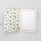 カスタムホリデークラシックグリーンホリーレッドベリー カード (内部)