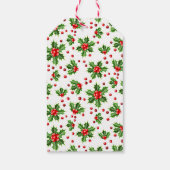 カスタムホリデークラシックグリーンホリーレッドベリー ギフトタグ (裏面)