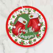 カスタムホリデークラシックグリーンホリーレッドベリー フェイバータグ (裏面)