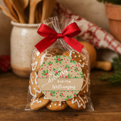 カスタムホリデークラシックグリーンホリーレッドベリー ラウンドシール