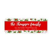 カスタムホリデークラシックグリーンホリーレッドベリー ラベル (正面)