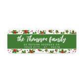 カスタムホリデークラシックグリーンホリーレッドベリー ラベル (正面)