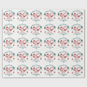 カスタムホリデーサンタディア雪だるまメリークリスマス ラッピングペーパー (フラット)