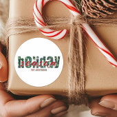 カスタムホリデーシーズンタイポグラフィステッカー 楕円形シール