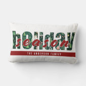 カスタムホリデーシーズンタイポグラフィ枕 ランバークッション (裏面)