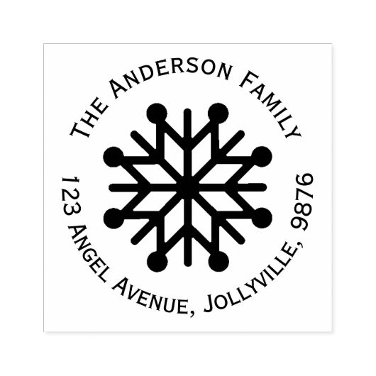 カスタムホリデースノーフレークアドレス ラバースタンプ (インプリント)