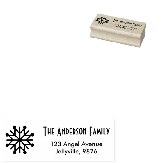 カスタムホリデースノーフレーク差出人住所 ラバースタンプ (押印)