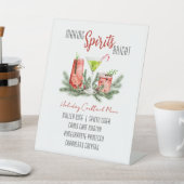 カスタムホリデーバーメニュー – Making Spirits Bright 台座サイン (インサイチュ)