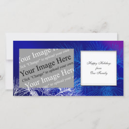 カスタムホリデーブルーアンドホワイトウィンターパイン シーズンカード