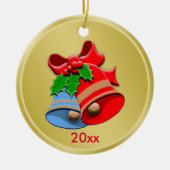 カスタムホリデーベルズクリスマス セラミックオーナメント (正面)