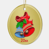 カスタムホリデーベルズクリスマス セラミックオーナメント (左)