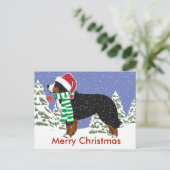 カスタムホリデーベルネーズマウンテンドッグクリスマス シーズンポストカード (スタンド正面)