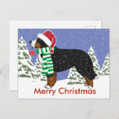 カスタムホリデーベルネーズマウンテンドッグクリスマス シーズンポストカード (正面/裏面)