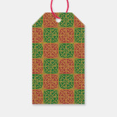 カスタムホリデーレッドとグリーンフルーアデリスパターン ギフトタグ (裏面)