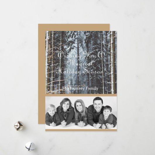 カスタムホリデー写真の冬のシーン シーズンカード (正面/裏面インサイチュ)