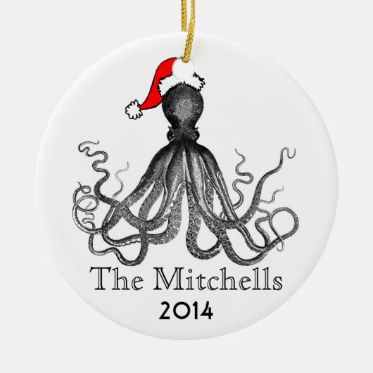 カスタムホリ航海のディタコヴィンテージクラーケン セラミックオーナメント (正面)
