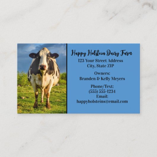 カスタムホルスタイン牛ビジネス 名刺 (正面)