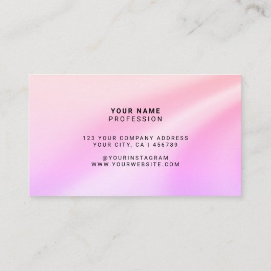 カスタムホログラフィックパステルオレンジピンクパープル 名刺 (裏面)