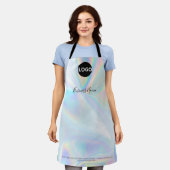 カスタムホログラフィックロゴ エプロン (着用した状態)