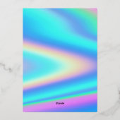 カスタムホログラフィック モダン エレガント ユニコーン パーティー 箔招待状 (裏面)