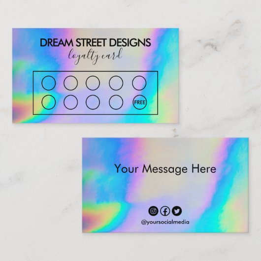 カスタムホログラフィフェイクックロイヤリティカード 名刺 (正面/裏面)