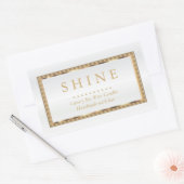 カスタムホワイトと金ゴールド 長方形シール (封筒)