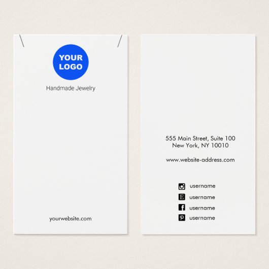 カスタムホワイトアドロゴペンダントネックレスディスプレイ (正面&裏面)