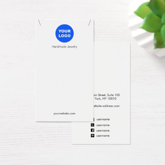 カスタムホワイトアドロゴペンダントネックレスディスプレイ (デスク)