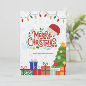 カスタムホワイトアンドレッドシンプルクリスマスメリークリスマス 招待状 (スタンド正面)