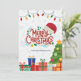 カスタムホワイトアンドレッドシンプルクリスマスメリークリスマス 招待状