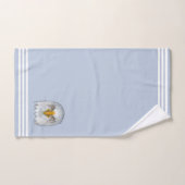 カスタムホワイトイーグルと3つのストライプオンライトブルー バスタオルセット (ハンドタオル)