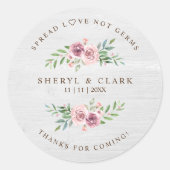 カスタムホワイトウッドフローラ結婚リースのサニタイザ ラウンドシール (正面)