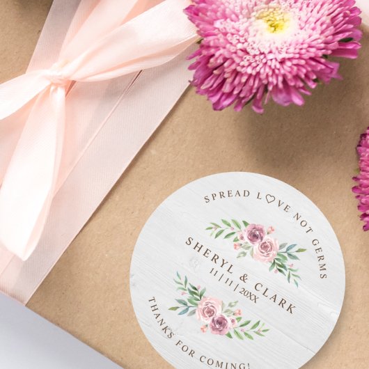 カスタムホワイトウッドフローラ結婚リースのサニタイザ ラウンドシール