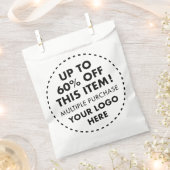 カスタムホワイトギフトバッグ 60％オフ まとめ買い割引 フェイバーバッグ (クリップ留めされた状態)