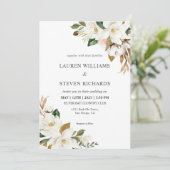 カスタムホワイトグリシンプルーンマグノリア結婚ズ 招待状 (スタンド正面)