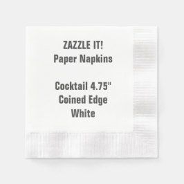 カスタムホワイトコーインドカクテルペーパーナプキン空白の 縁ありカクテルナプキン