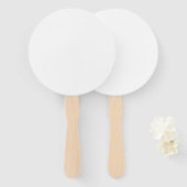 カスタムホワイトシンプルデザイン 写真またはテキストを追加 ハンドファン (正面&裏面)