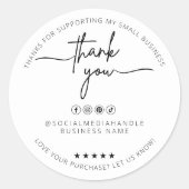 カスタムホワイトステッカーありがとうラベル包装 ラウンドシール (正面)